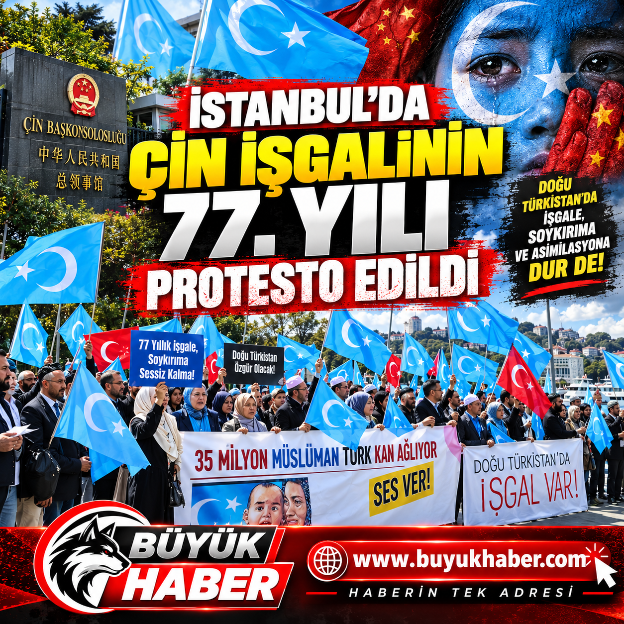 İstanbul’da Doğu Türkistan İçin Protesto